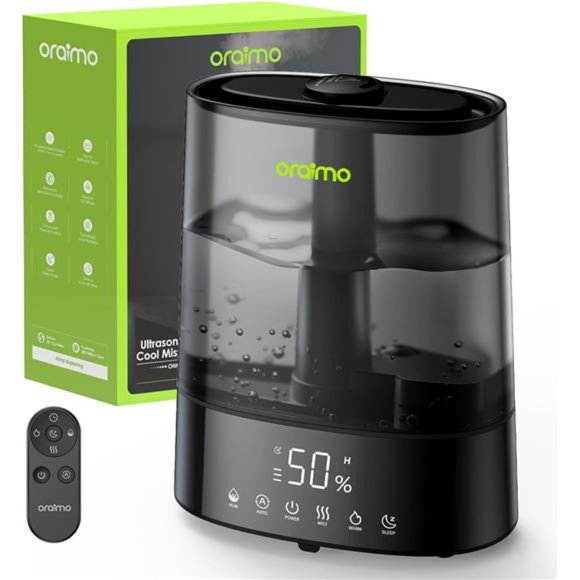 Humidifiers for Bedroom Large Room, 6L Top Fill Cool/Warm Mist Humidifier - Picture 1 of 6